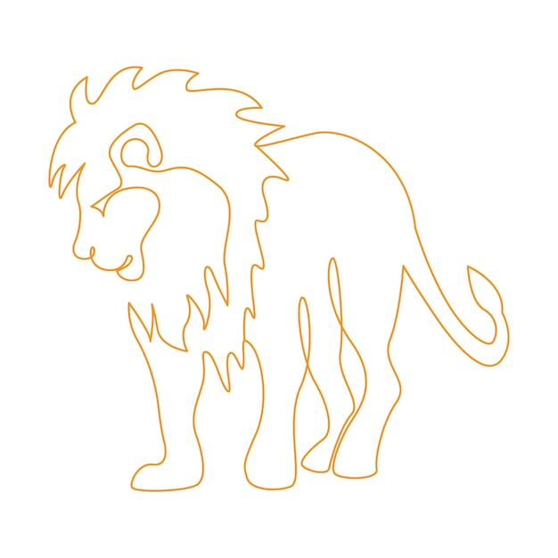 Plik wektorowy projekt ikony logo sztuki linii lwa