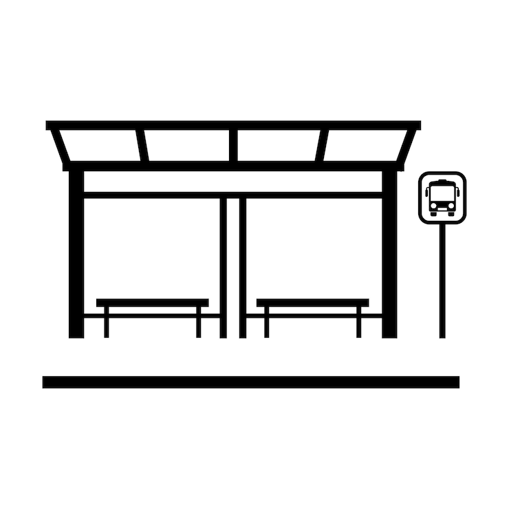 Wektor projekt ikony przystanku autobusowego