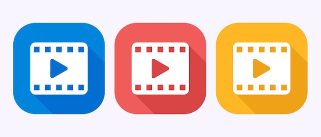 Projekt ikony wideo ilustracja ikony kamery ikona kamery wideo znak symbolu w projektowaniu przycisku cienia