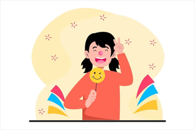 Projekt ilustracji April Fools Flat
