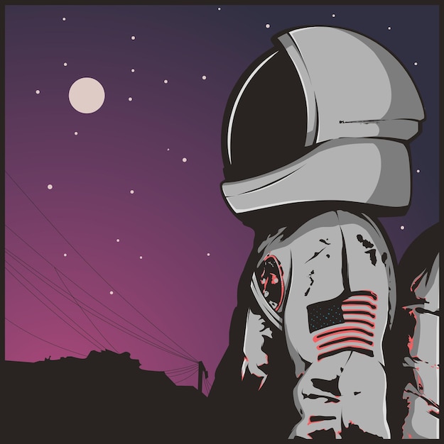 Projekt Ilustracji Astronautów