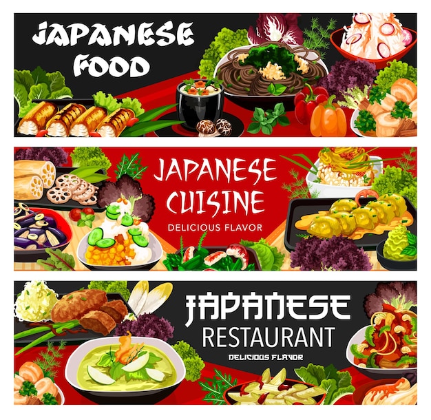 Projekt Ilustracji Dań Kuchni Japońskiej żywności