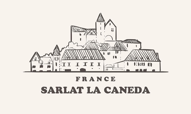 Projekt Ilustracji Panoramę Sarlat La Caneda