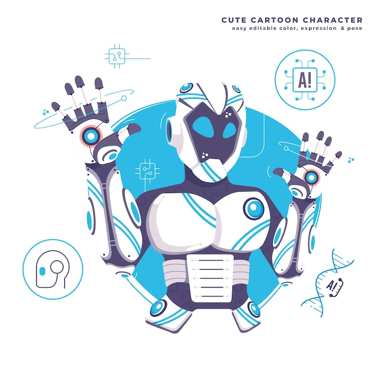 Wektor projekt ilustracji postaci robota