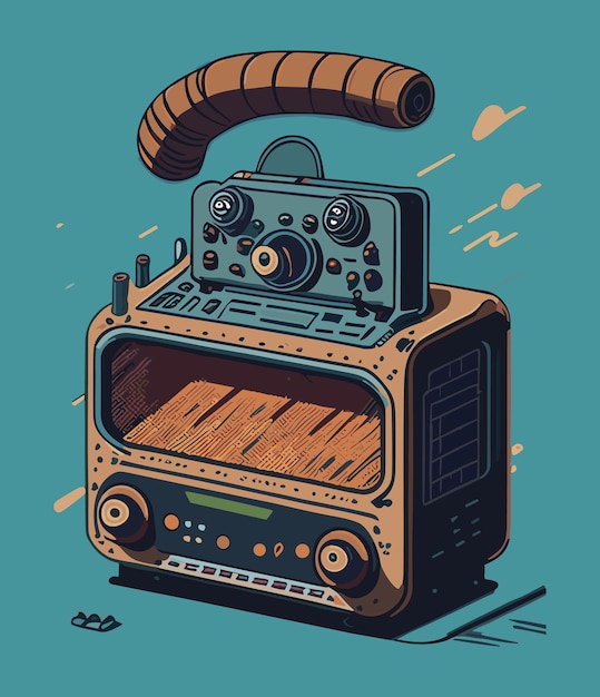Projekt Ilustracji Retro Radio