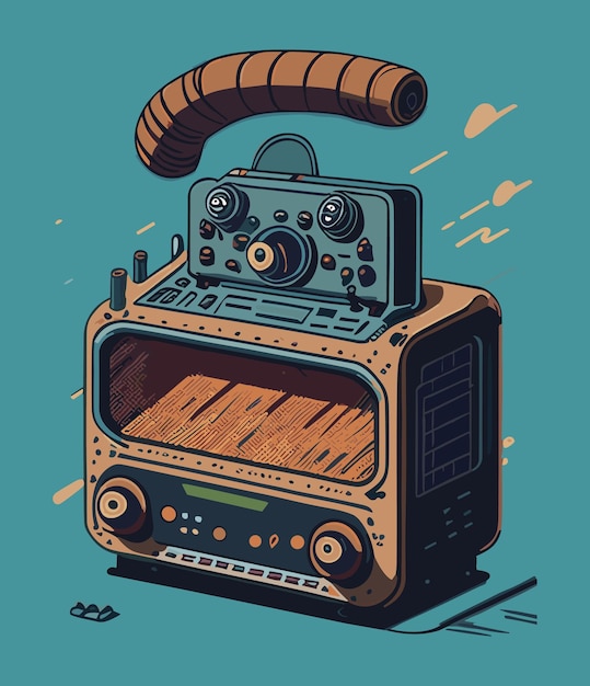 Projekt ilustracji retro radio