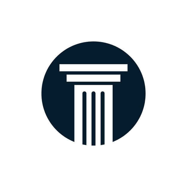 Projekt ilustracji szablonu logo biura prawniczego Pillar