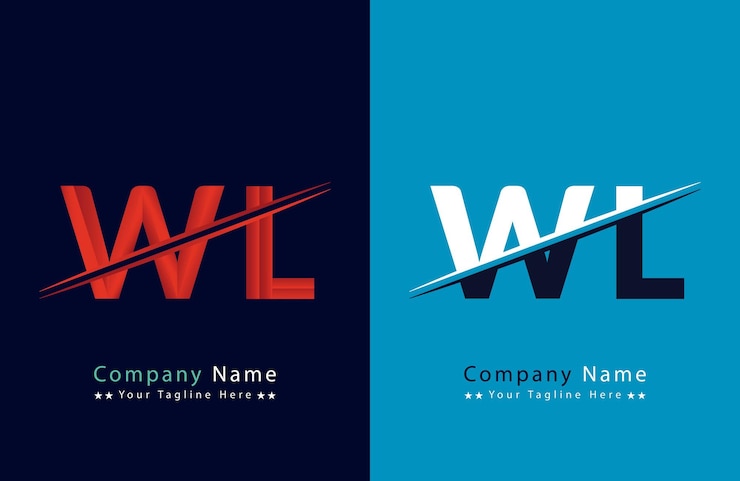 Wektor projekt ilustracji szablonu logo litery wl