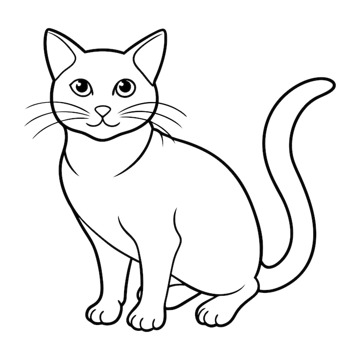 Wektor projekt ilustracji wektorowej kotów konturowych