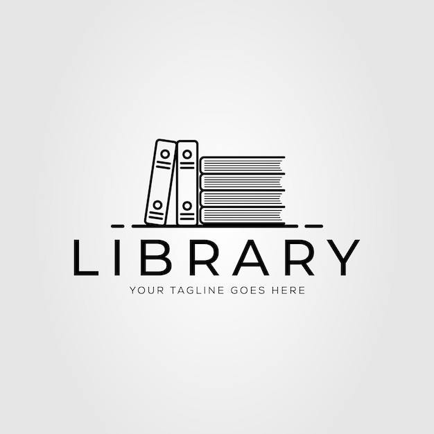 Projekt Ilustracji Wektorowej Logo Biblioteki Lub Księgarni Lub Półki