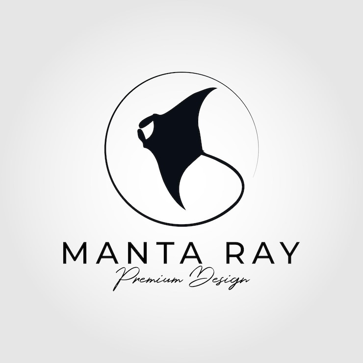Projekt ilustracji wektorowych logo czarnego manta ray