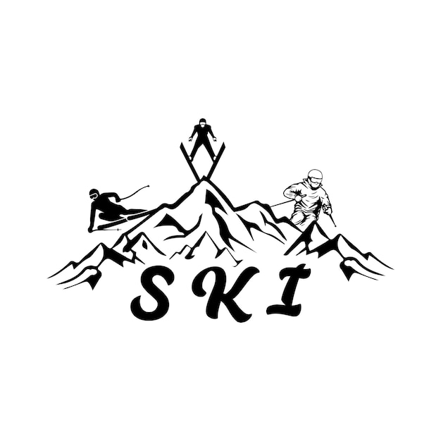 Plik wektorowy projekt ilustracji wektorowych narciarskich