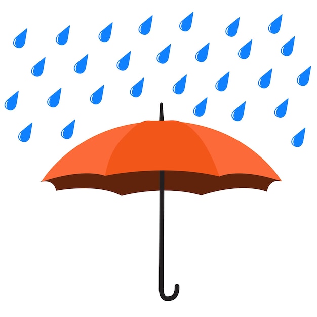 Projekt Ilustracji Wektorowych Parasol I Deszcz