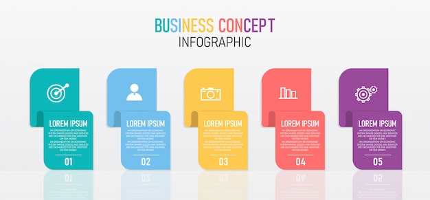 Projekt infografiki Ilustracja nowoczesnych procesów w formie prezentacji, banerów, wykresów, aplikacji biznesowych i edukacyjnych