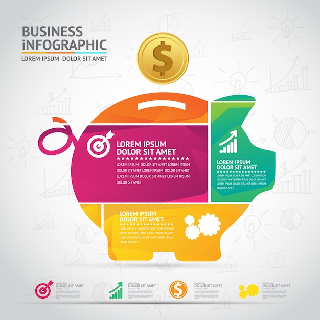 Projekt Infografiki Nowoczesny Biznes