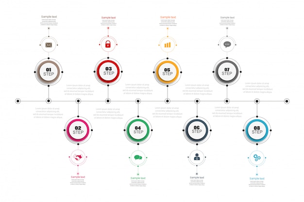 Projekt Infografiki Osi Czasu Z 8 Opcjami