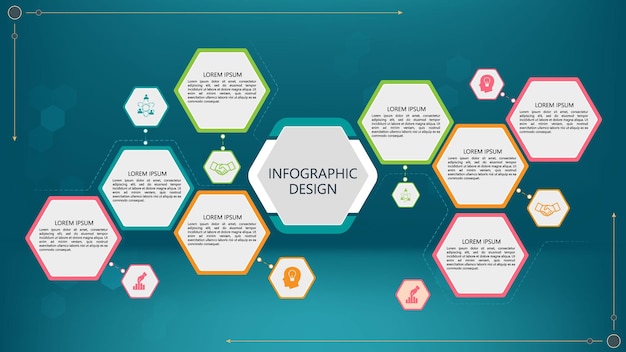 Projekt Infografiki Premium 8 Elementów Z Ikonami