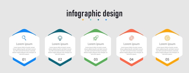 Projekt Infografiki Prezentacja Biznesowa Szablon Infografiki Z 5 Opcjami