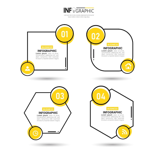 Projekt Infografiki Z Czterema Krokami.