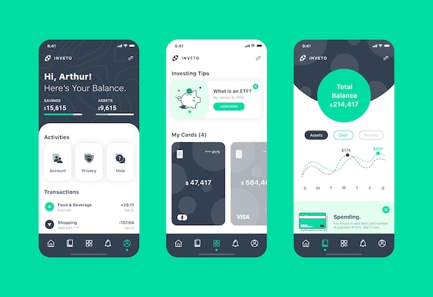 Projekt interfejsu aplikacji mobilnej dla bankowości fintech