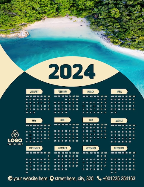 Projekt kalendarza w unikalnym stylu na rok 2024