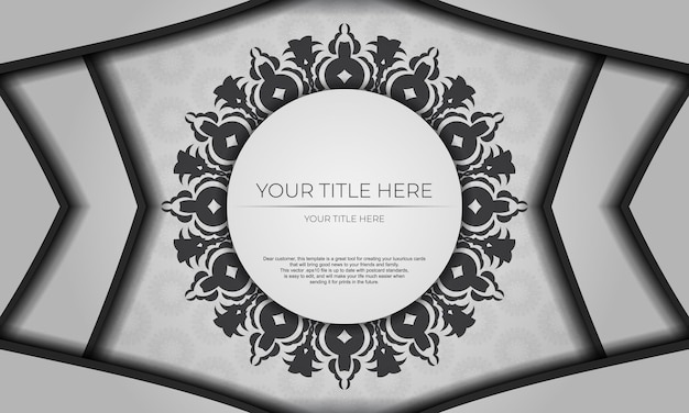 Projekt karty zaproszenie z luksusowymi ornamentami Białe tło z greckimi luksusowymi ornamentami vintage i miejscem na tekst