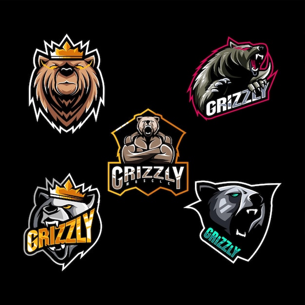 Projekt Kolekcji Maskotek Logo Grizzly