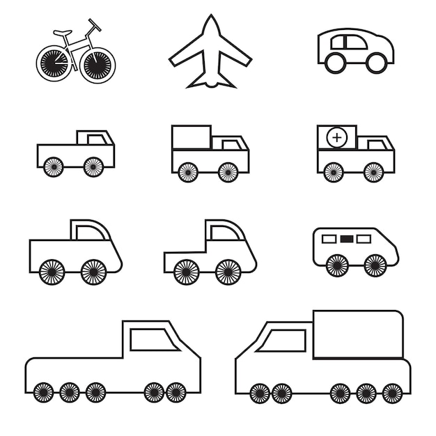 Projekt kolekcji planów pojazdów transportowych
