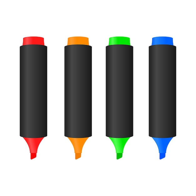 Plik wektorowy projekt kolekcji płynnych barwników z kolorowymi markerami w różnych kolorach