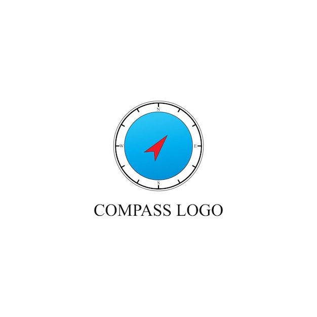Projekt Kompasu Logo Wektorowy Białe Tło