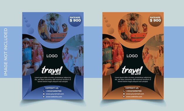 Plik wektorowy projekt koncertu artystycznego corporate travel flyer