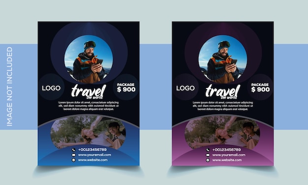 Plik wektorowy projekt koncertu artystycznego corporate travel flyer