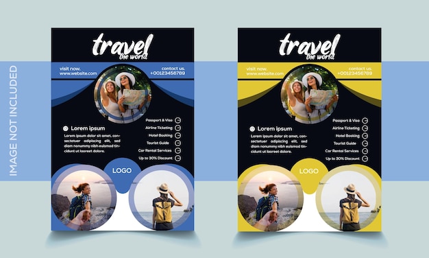 Plik wektorowy projekt koncertu artystycznego corporate travel flyer