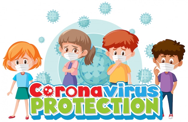 Projekt Koronawirusa Z Ochroną Przed Dziećmi I Słowem Koronawirusa
