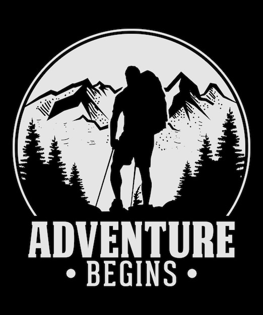 Projekt Koszulki Adventure Begins Adventure Mountain