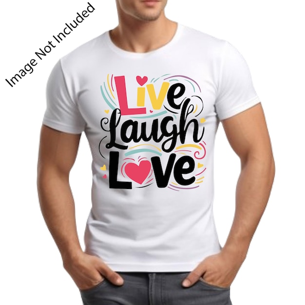 Plik wektorowy projekt koszulki beautifu live laugh love