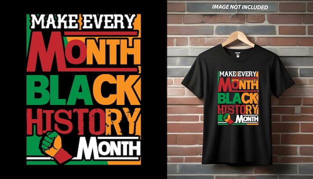 Plik wektorowy projekt koszulki black history month projekt svg black history month