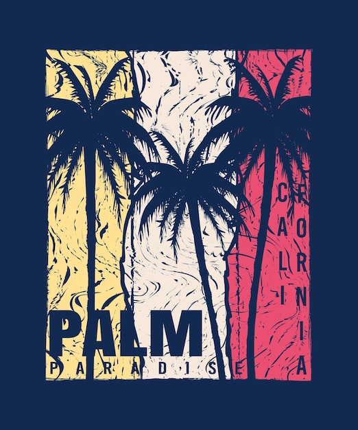 Projekt Koszulki California Palm Beach W Stylu Retro