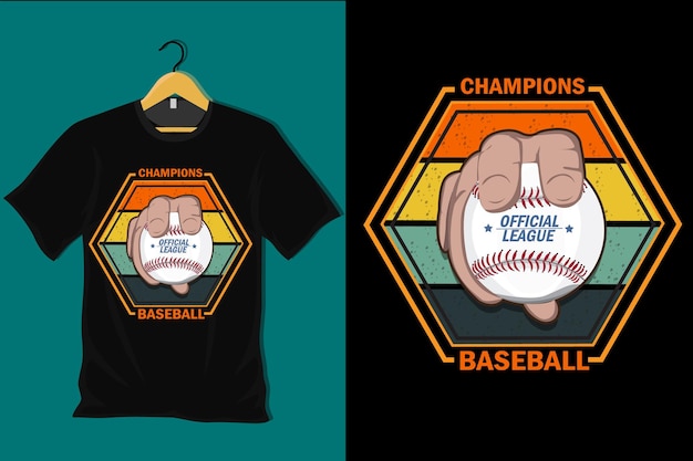 Projekt Koszulki Champions Baseball Retro Vintage