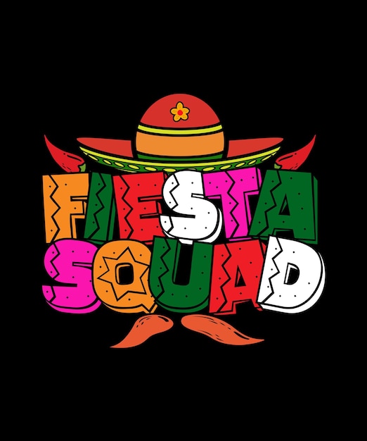 Plik wektorowy projekt koszulki cinco de mayo fiesta squad