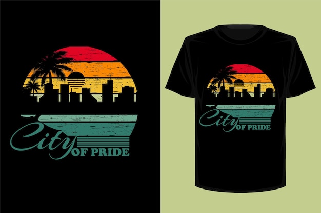 Projekt koszulki City of pride w stylu retro vintage