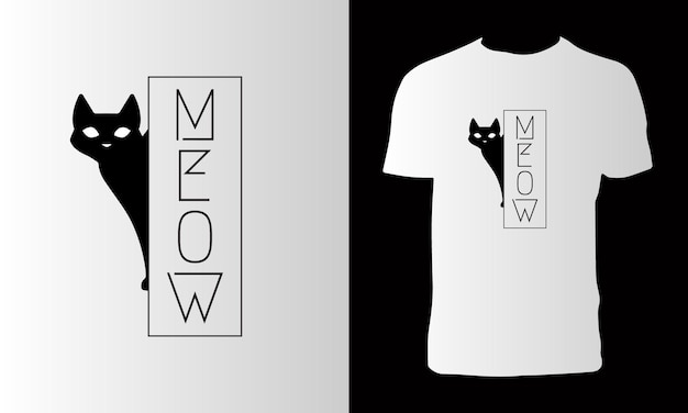 Plik wektorowy projekt koszulki dla kota