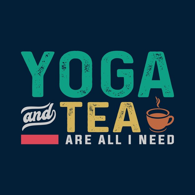 Plik wektorowy projekt koszulki do jogi i herbaty