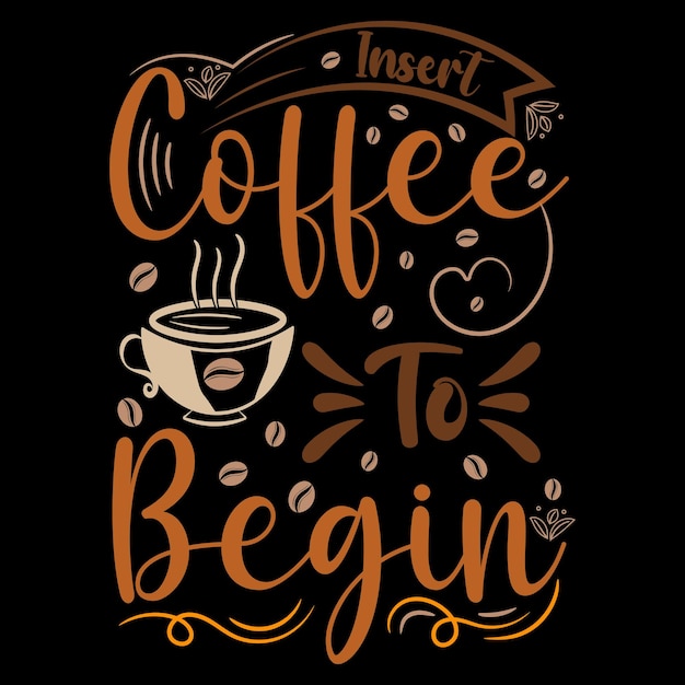 Projekt koszulki do kawy typografii, element wektora kawy