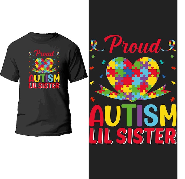 Projekt koszulki dumny autyzm lil sister!
