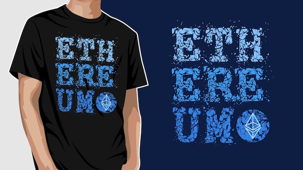 Projekt koszulki Ethereum crypto