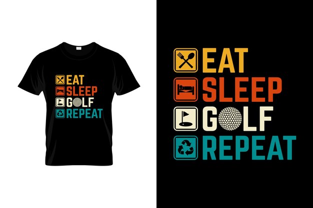 Projekt koszulki golfowej lub plakat golfowy Projekt lub ilustracja golfowa