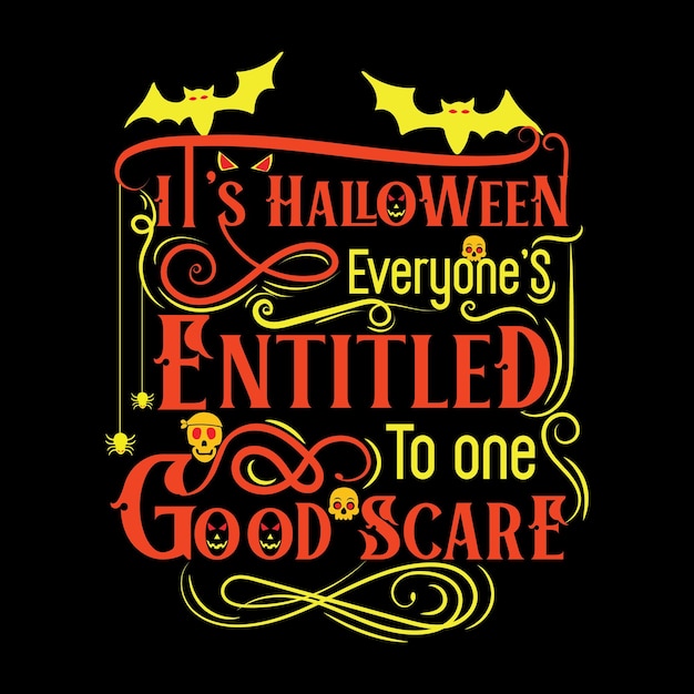 Plik wektorowy projekt koszulki happy halloween z elementami halloween lub ręcznie rysowane projekt typografii halloween