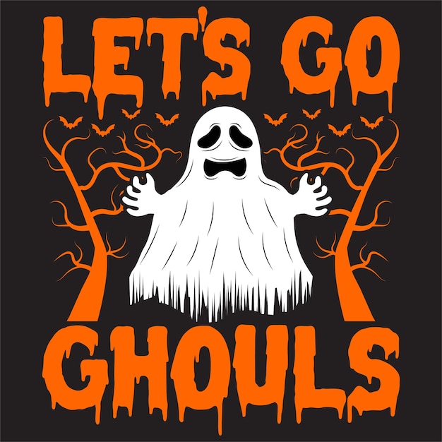 Projekt koszulki Happy Halloween z elementami Halloween lub ręcznie rysowane projekt typografii Halloween