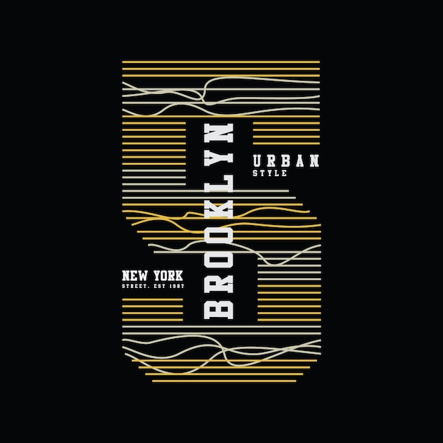 Projekt Koszulki I Odzieży Z Grafiką Brooklyn